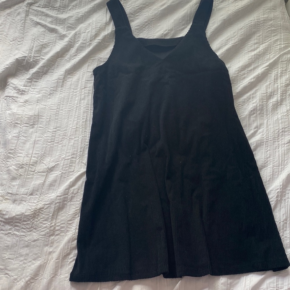 black courderoy dress